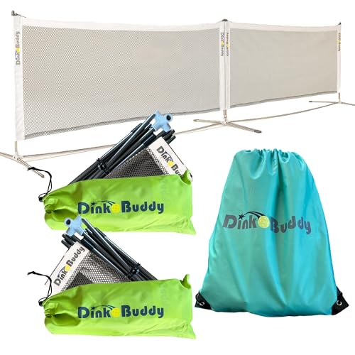 Mini Pickleball Net Set - Ultraportable, Fits in Backpack - 11-ft, 6-ft or 6-ft x 2-Pack Options, or 4-ft for Kids - Pickleball Net Portable Outdoor/Indoor Play - Sports Kit for Women, Men & Kids - color: Black Net, size: 12-ft (6-ft 2 Pack)