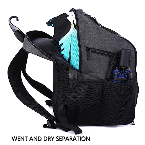 CapsLock Youth Soccer Bag - Boys Girls Soccer Backpack & Bags for Basketball, Volleyball & Football | Includes Separate Cleat and Ball Compartment, and Convenient Fence Hook.