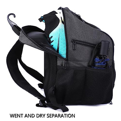 CapsLock Youth Soccer Bag - Boys Girls Soccer Backpack & Bags for Basketball, Volleyball & Football | Includes Separate Cleat and Ball Compartment, and Convenient Fence Hook.