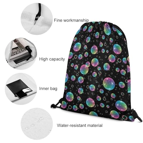 Yoga Drawstring Bag Gym Sackpack String Backpack Waterproof for Sports Beach Swimming Lightweight Men Women, Psychedelic Galaxy Bags - color: Picture (377)