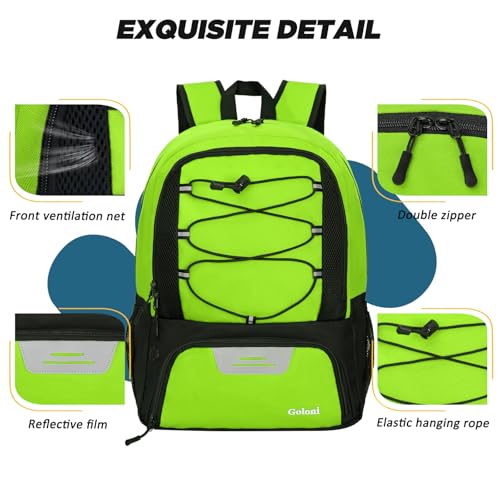 Goloni Soccer Bag, Basketball Bag with Ball Compartment & Shoe Compartment,Large Soccer Backpack for Basketball,Gym，Football - color: green
