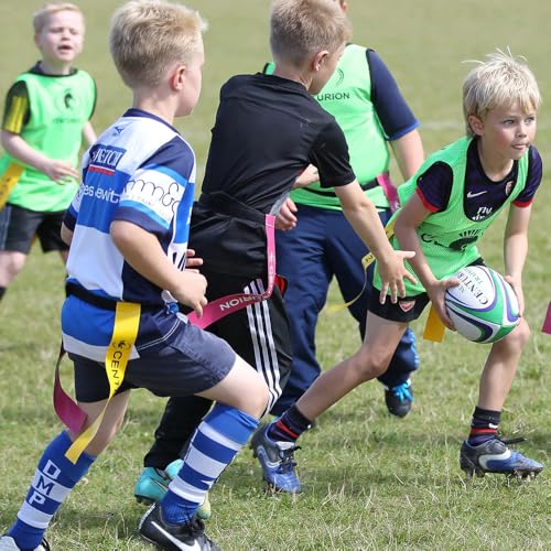 3-Packs Universal Size Adjustable Flag Football Belt with Zinc Alloy Buckle Double D-ring for Kids and Adults