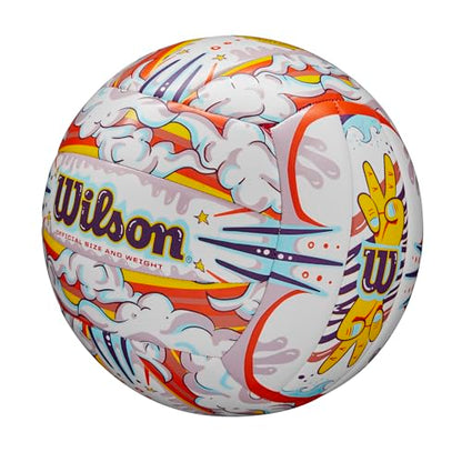 Wilson AVP Hawaii Outdoor Volleyball + Frisbee Kit - color: White/Orange, style: Graffiti
