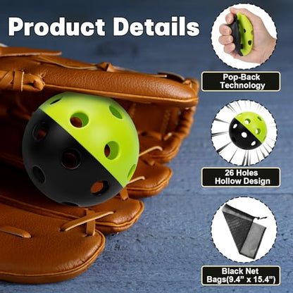 Mototo 12/30/60 Practice Baseballs for Hitting, 2.8 Inch Plastic Soft Baseballs for Practice Lightweight Soft Ball Hollow Training Softball for Sport Pitching Batting