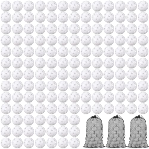 300 Pcs Plastic Practice Golf Ball 42mm PU Foam Balls with Mesh Bag Hollow Limited Flight Training Ball for Backyard, Driving Range, Golf Swing Practice, Bright High Visibility