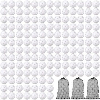 300 Pcs Plastic Practice Golf Ball 42mm PU Foam Balls with Mesh Bag Hollow Limited Flight Training Ball for Backyard, Driving Range, Golf Swing Practice, Bright High Visibility