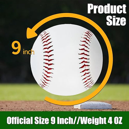Official Size Practice Training Baseballs 12 Balls Pack Blank Baseball Sports Youth/Adult for League Play, Pitching, Batting, Fielding, Autograph, Gifts(One Dozen)