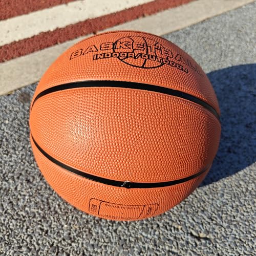 Size 7(29.5")/Size 5(27.5") Rubber Basketball - Durable, Wear-Resistant for Indoor & Outdoor Training with Pump Included(Deflated)