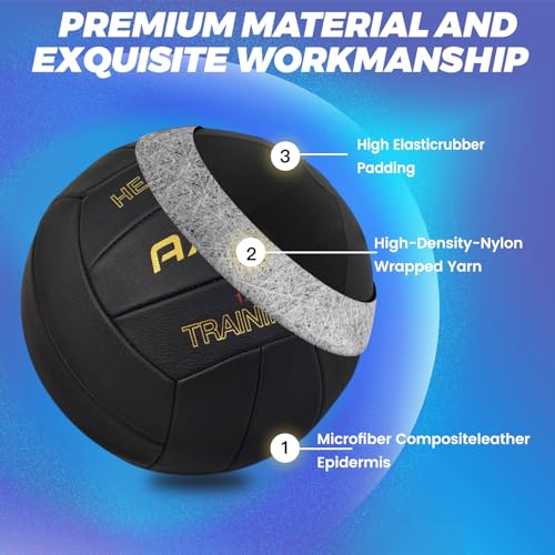 1.1LBS Weighted Heavy Volleyball Official Size 5 Setter Training Volleyballs Training Practice,Soft Leather Grip Durability Weighted Volleyball Setting Trainer - style: Black Weighted Volleyball