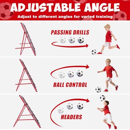 Kids Soccer Goals for Backyard - Pop Up Training Soccer Goals- Easy Set up Rebounder Gifts & Equipment for Kids and Youth， Switch Angle Soccer Training for Control, Passing Practice