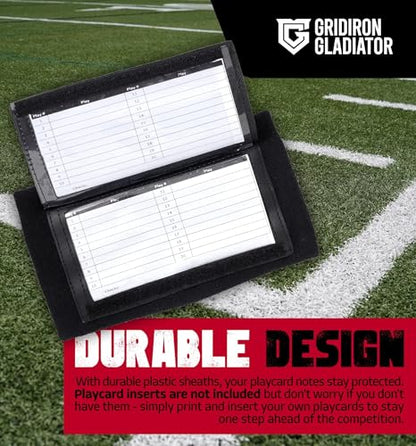 Gridiron Gladiator Wrist Playbook - Play Wristbands for Youth & Adults - Wrist Coach Arm Bands - QB Wristband - Softball Wristbands for Signs - size: Adult