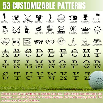 Custom Golf Ball Stamp Personalized Self-Ink Waterproof & Reusable Golf Ball Stampers Monogram Long-Lasting & Quick-Dry Ball Marker Gift for Golfers