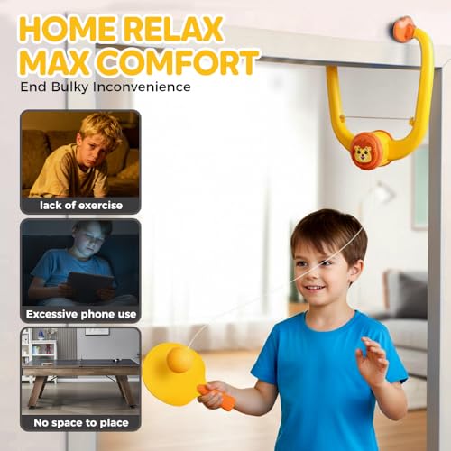 Door Plunking Game, 2026 New Hanging Table Tennis Trainer Portable Set, Adjustable Ping Pong Doorway Game for Kids with Racket and Balls