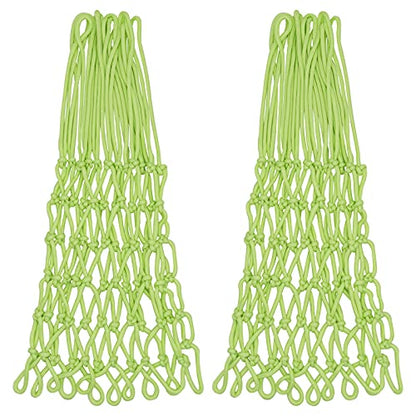 Sanung Fluorescent Basketball Nets Night Glow with 12 Loops 6 Knots All-Weather Anti-Whip Luminous Basketball Net Replacement for Indoor Outdoor Glow in the Dark, Set of 2