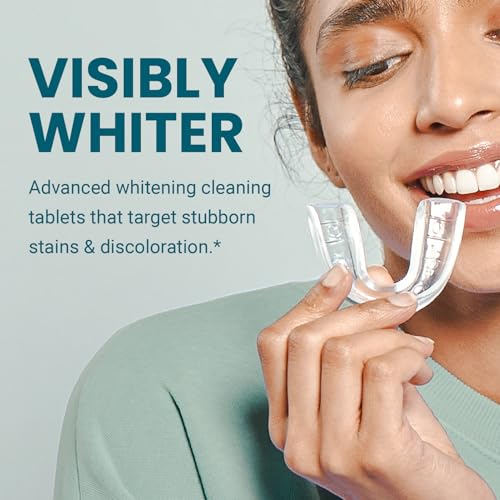 Overnight + Whitening Retainer Cleaner, Remove Stains, Discoloration, and Plaque | 4 Month Supply | Denture Cleanser with Whitening Boost,120 Tablets by M3 - size: Overnight Whitening (120 Count)