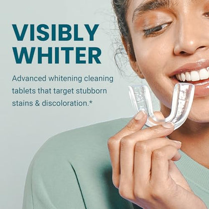 Overnight + Whitening Retainer Cleaner, Remove Stains, Discoloration, and Plaque | 4 Month Supply | Denture Cleanser with Whitening Boost,120 Tablets by M3 - size: Overnight Whitening (120 Count)