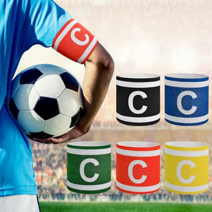 Unisex Captain Armband for Soccer Training, Adults & Youths Classic Captain ‘C' Arm Band Adjustable Elastic Captain Armbands Team Sports Accessories - color: Red