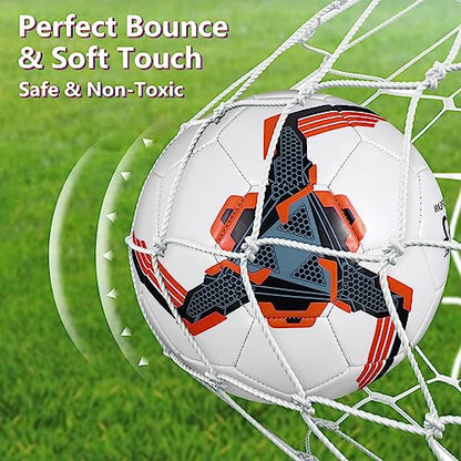 Tradder 4 Pack Soccer Ball with Pump Size 3 4 5 Deflated Soccer Ball for Outdoor Indoor Game Sport Practice Training Gift for Kid Youth Teen Adult Charity Donation - size: Size 4, style: Mechanical Style
