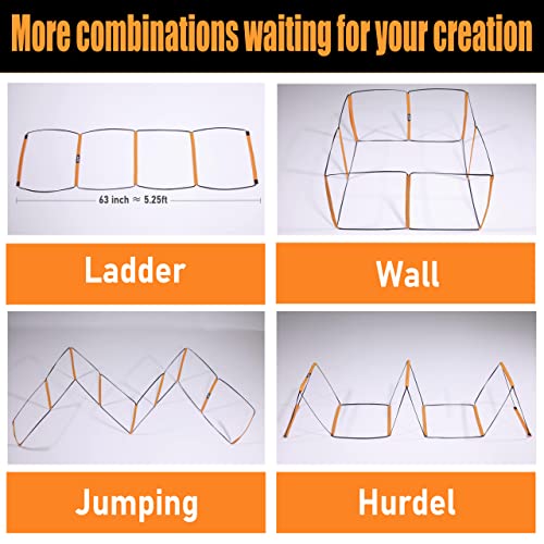 Agility Ladder, Agility Training Equipment, Soccer Speed Ladder, Football Footwork Ladder, Workout Ladder for Kid Adult, Foldable Instant Set-up & Tangle-Free & Carry Bag(4/8/8+4/12 Rung) - size: 8+4 rung