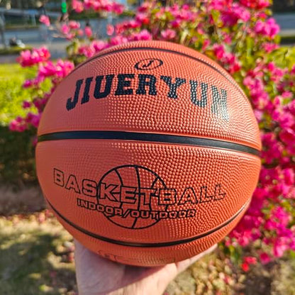 Size 7(29.5")/Size 5(27.5") Rubber Basketball - Durable, Wear-Resistant for Indoor & Outdoor Training with Pump Included(Deflated)