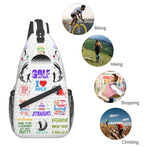 Golf Sling Backpack Sling Bag Crossbody Shoulder Bag Sport Purse Golf Chest Bag For Men Women - color: Golf