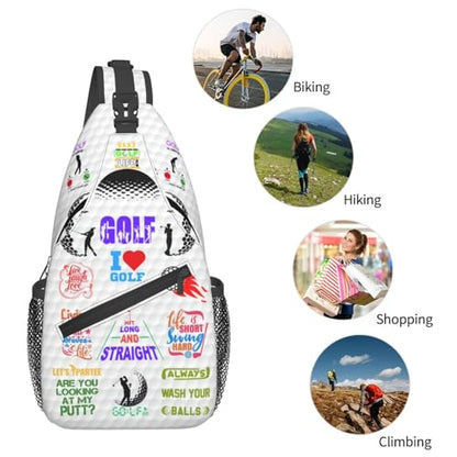 Golf Sling Backpack Sling Bag Crossbody Shoulder Bag Sport Purse Golf Chest Bag For Men Women - color: Golf