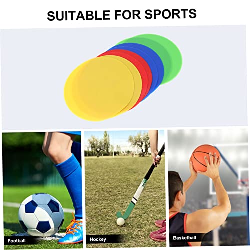 Yardwe 8pcs Markers for Sports Training Non- Landmark Pads for Gym Soccer Basketball Hockey Agility Markers Red Yellow Green