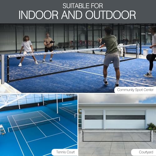 Pro Pickleball Net Portable with Wheels – 22ft Heavy Duty Pickleball Net System with Sturdy Aluminum Frame for Outdoor & Indoor – Nylon Net & Carrying Bag for Pickleball, Tennis, Badminton - style: Surface Mount