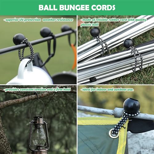 60pc Soccer Net Fastener Set - White Self Stick Attachment Straps and Black 5.9' Ball Bungee Cords Rebounder Accessories