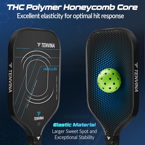 TENVINA Pickleball Paddles, Multi-Layer T700SC Textured Carbon Fiber Pickleball Paddle, Pickle Ball Paddle with Strong Spin & Power Surface, 4-Types of Shapes and Thicknesses, USAPA Approved - style: 2-Pack of Carbon-Elongated-16MM