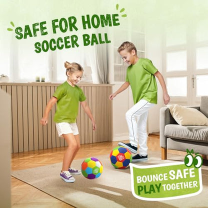 HopeRock Indoor Soccer Ball, Size 4 Soft Foam for Toddlers and Kids, Silent in House, for Youth Boys and Girls Aged 3-12 Years Old - size: Size 4-2Pack