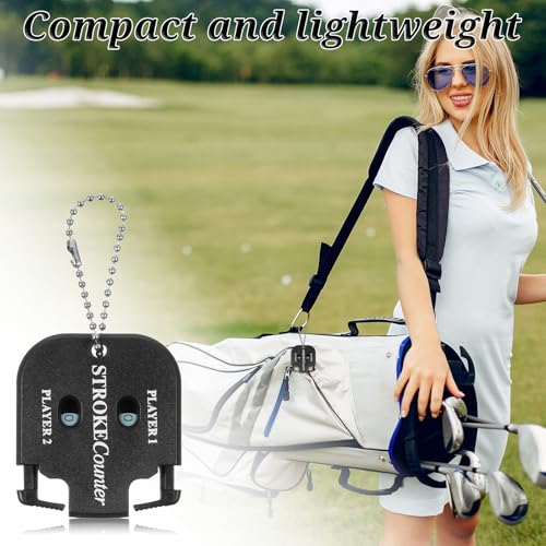 simarro 4pcs Golf Stroke Counter, Mini Golf Ball Scorer Counter Clicker Portable Golf Score Counter with Dial Resetting Tool Key Chain for Different Kinds of Competitions and Games