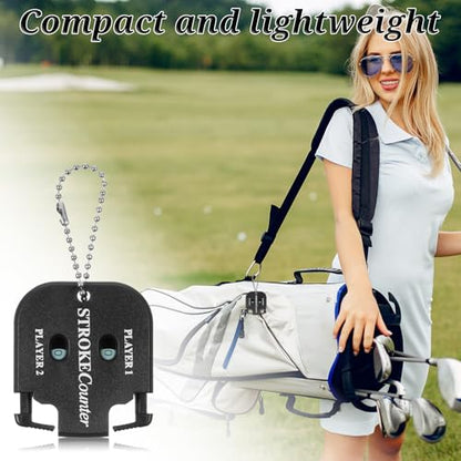 simarro 4pcs Golf Stroke Counter, Mini Golf Ball Scorer Counter Clicker Portable Golf Score Counter with Dial Resetting Tool Key Chain for Different Kinds of Competitions and Games
