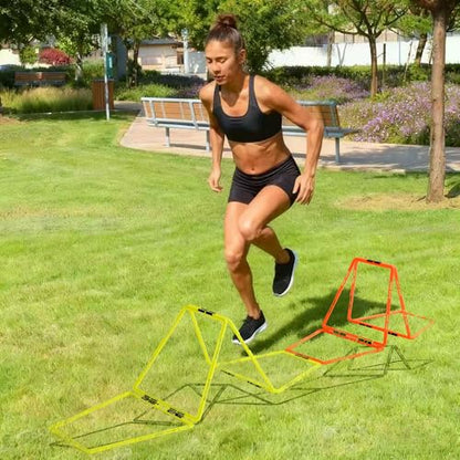 Trapezoid Agility Rings for Speed Training & Agility Footwork Training Speed Hurdles Ladder with Carrying Bag - size: 6 Rings