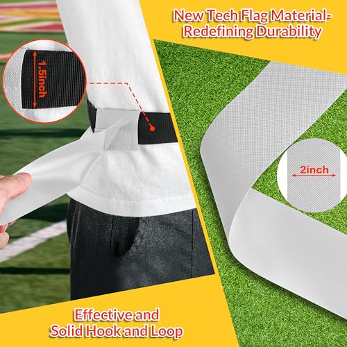 Flag Football Belts, Flags for Flag Football Set 14 Player, Flag Football for Kids Adults and Youth Training Equipment - color: Yellow and Gray