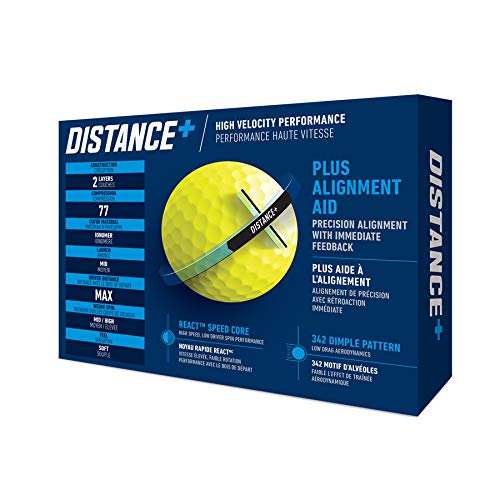 TaylorMade Golf Distance+ Golf Balls - color: Yellow, style: 2021