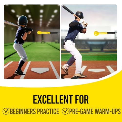 Baseball/Softball Hitting Stick with Dual-Size Ball Head, 54" Detachable Baseball Hitting Stick Practice Swing,Hitting,Batting,Portable Swing Trainer Great for One-On-One Coaching Training Equipment