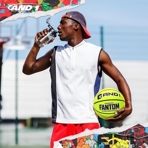 AND1 Fantom Rubber Basketball: Official Regulation Streetball - Deep Channel Construction, Made for Indoor Outdoor