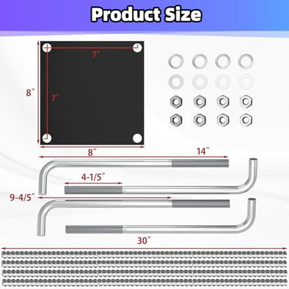 7"/ 9" Basketball Hoop Anchor Kit, Universal Fit Ground Anchor Kit, Basketball Hoop Ground Anchor Kit Basketball Hoop Parts Compatible with Silverback, Goaliath, and Hoopstar Basketball Hoops - size: 7"