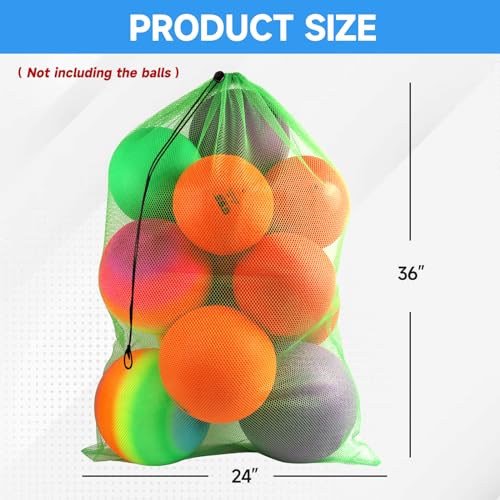 GSE Games & Sports Expert 24x36/30x40 X-Large Mesh Sports Equipment Drawstring Bag for Soccers, Basketballs, Footballs