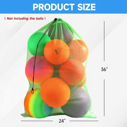 GSE Games & Sports Expert 24x36/30x40 X-Large Mesh Sports Equipment Drawstring Bag for Soccers, Basketballs, Footballs