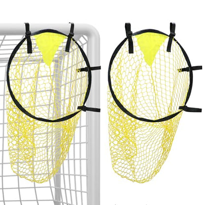 QWORK Soccer Target Goal - Set of 2 Soccer Target Net, Precision Shooting Training Equipment for All Skill Levels, for for Football Soccer Goal Training, Shooting Accuracy Training
