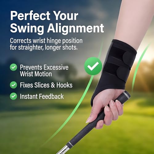 Golf Wrist Training Aid Golf Wrist Brace to Correct Wrist-Angle Golf-Alignment Aid for Beginners and Pros to Improve Swing Technique (25x15x1.8 cm)