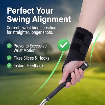 Golf Wrist Training Aid Golf Wrist Brace to Correct Wrist-Angle Golf-Alignment Aid for Beginners and Pros to Improve Swing Technique (25x15x1.8 cm)