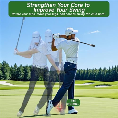 Golf Swing Speed Trainer, Golf Grip Trainer for Warm Up and Click Stick Tempo, Golf Swing Training Aid for Right Handed Golfers, Improves Flexibility, Balance & Swing Rhythm, Indoor & Outdoor Use