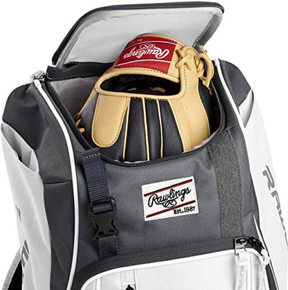 Rawlings | FRANCHISE Backpack Equipment Bag | Baseball/Softball | Rec/Travel | Multiple Styles - color: White