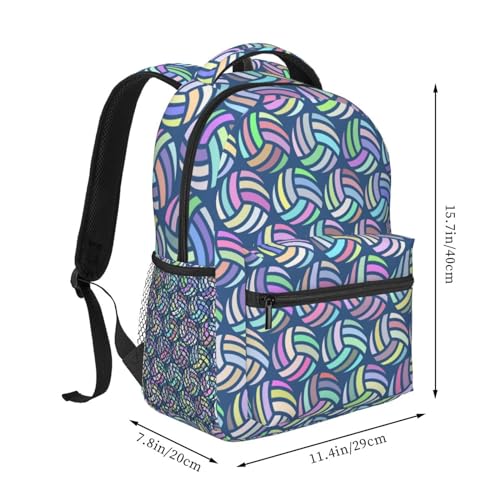Cute Volleyball Ball Backpack For School Laptop Bags Bookbag Big Casual Daypack For Student Girls Boys Kids Teens Travel Sports Work
