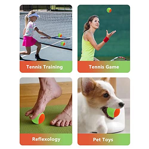 URBEST Tennis Ball 12 Packs Training Tennis Balls Practice Balls for Novice Player, Pet Dog Playing Balls with Mesh Carry Bag - color: orange-green