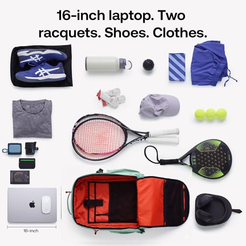 Cancha 'All Court' Backpack for Pickleball, Tennis, Padel Players - Unique Modular System, Lasts a Lifetime, Fits 2 Raquets, Shoes, Laptop, Lightweight, Carry-On Size 30L