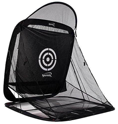 Spornia Spg-7 Golf Practice Net - Automatic Ball Return System w/Target Sheet, Two Side Barrier